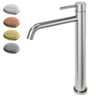 3Plus Celta basin mixer in Brushed Steel with Brushed Steel, Copper, Gold and Gunmetal finish swatches